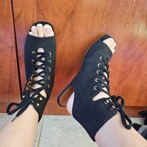 Chloe Canvas Gladiator Sandals Size 38